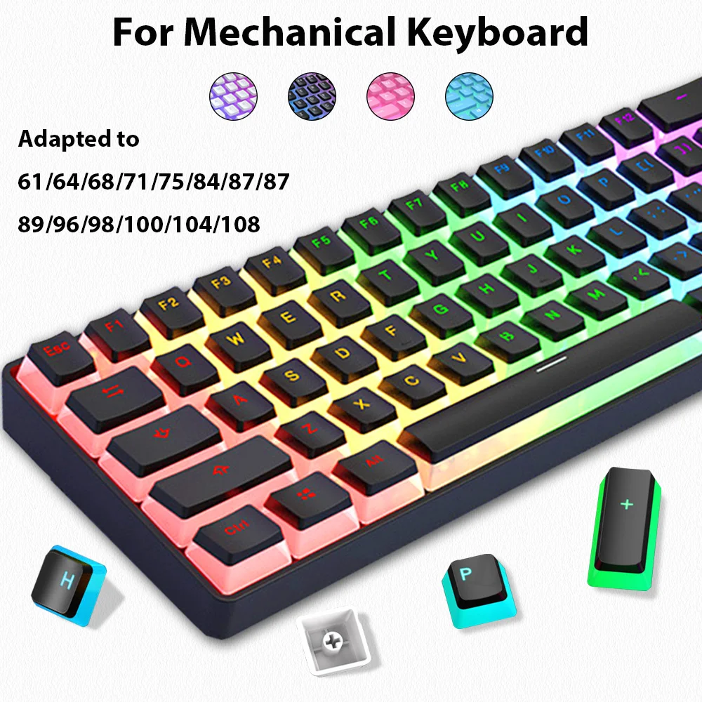 Gaming Accessories Aesthetic - 129 Tuşları Puding Keycaps PBT Çift