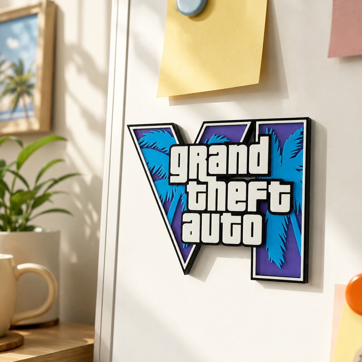 GTA6 3D Baskılı Logo Manyetik  - Gaming Accessories For Room incelemesi ve fiyatı